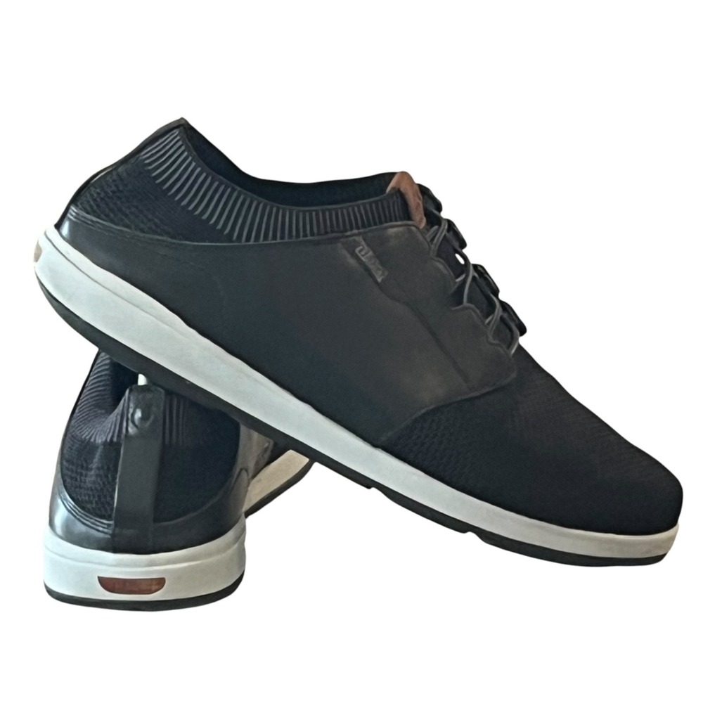 Olukai‎ Makia Ulana Sneakers Mens 13 Black Knit Leather Slip On Comfort